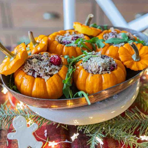 Recette de mini courges farcies végétariennes pour Noël