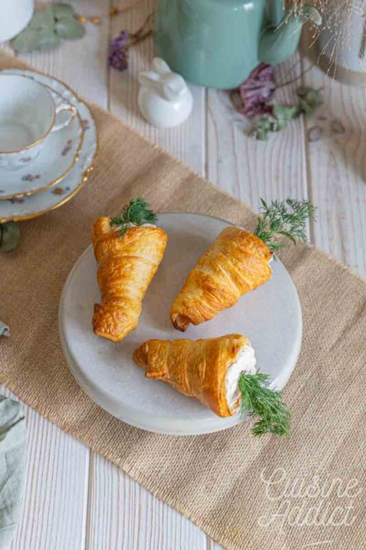 Des feuilletés en forme de carotte pour Pâques
