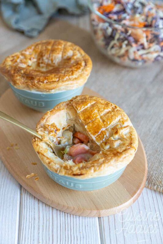 Tourtes au poulet et légumes