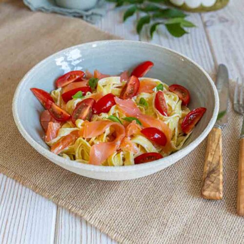 Recette de pâtes au saumon express