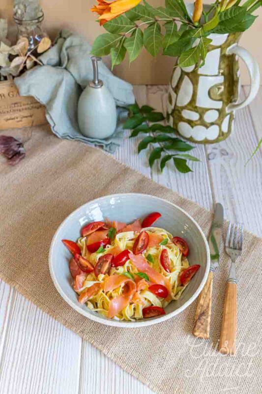 Recette de pâtes au saumon express