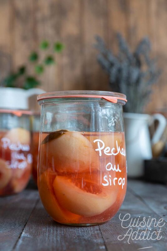 Pêches au sirop maison