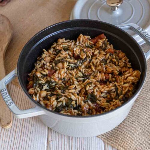 Recette d'orzo aux épinards et pois chiche