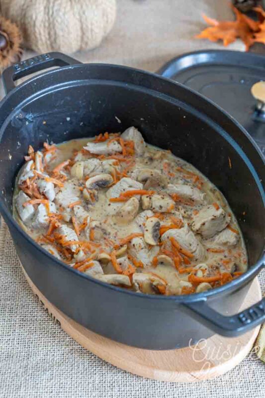 Sauté de dinde à la moutarde à l'ancienne et estragon