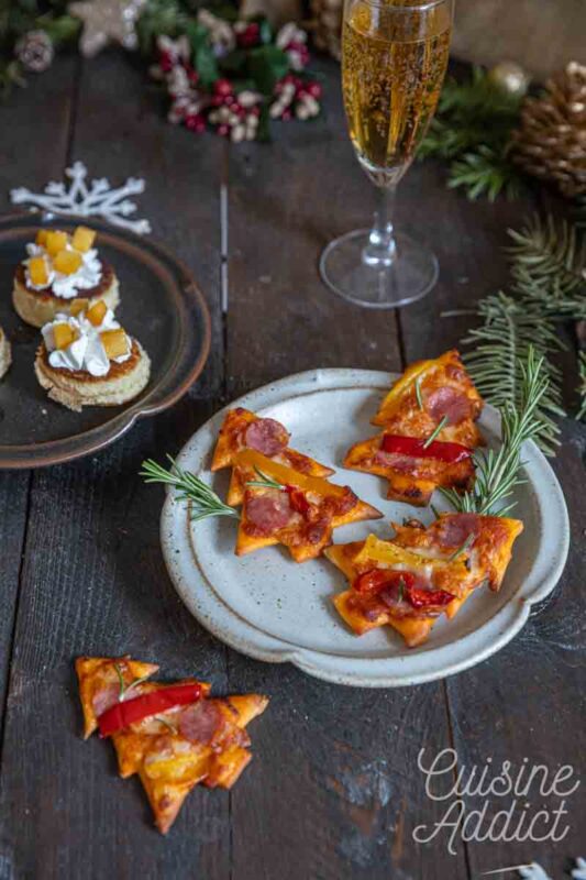Mini pizza sapin pour Noël