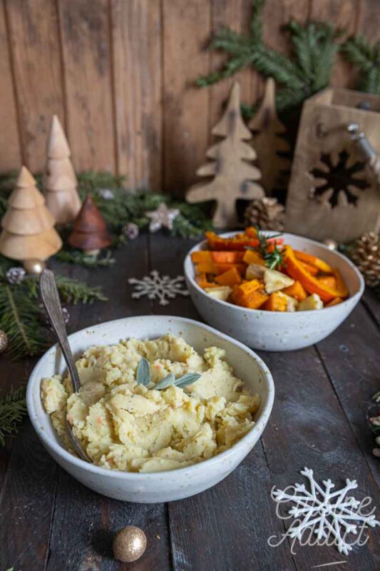 Purée de pommes de terre aux haricots blancs et à la sauge