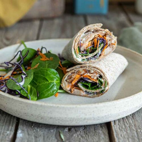 wrap poulet houmous crudités tortilla blé complet