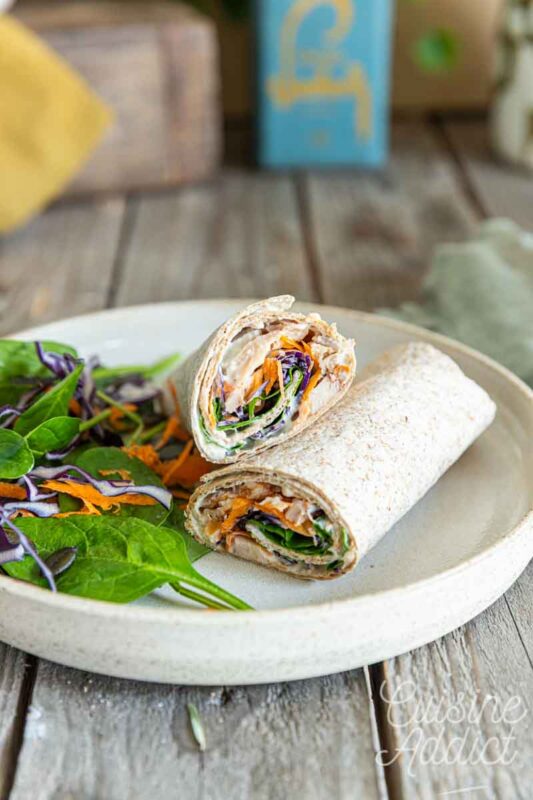 wrap poulet crudités repas protéiné rapide