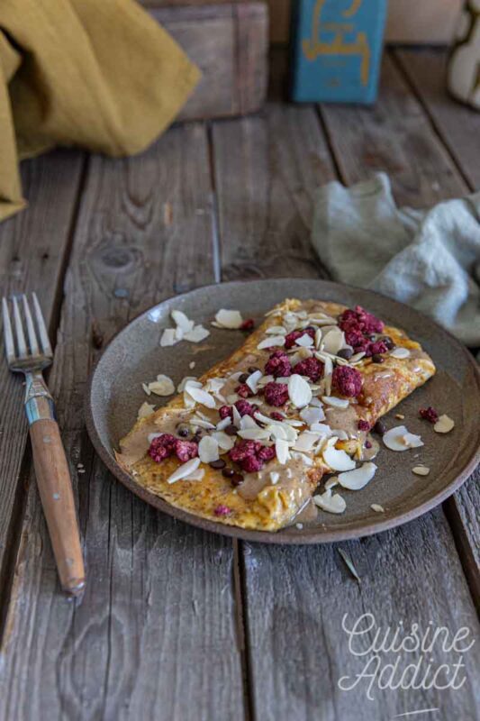 Omelette à la banane, cannelle et graine de chia. Gourmande et saine