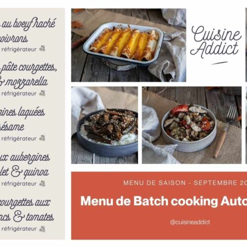 Menu de batch cooking - automne 2 - septembre 2026