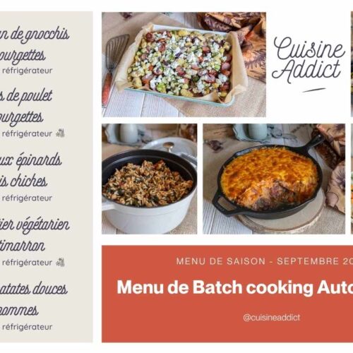 Menu de batch cooking - automne 1 - septembre 2026